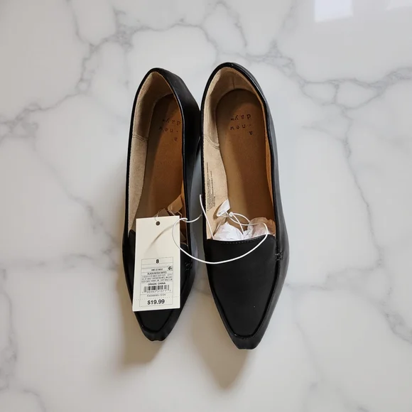NWT Size 8 A New Day Classic Black Memory Foam Flats - Picture 2 of 5